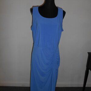LOVE SQUAED BLUE SLEEVELESS FITTED DRESS PLUS 1X